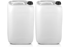 FENTON PACKAGING 25L Water Container, Plastic, Tamper Proof Screw Cap, Large Water Jerry Can Tank for Water Storage, Water Tank, Camping, Car Washing, UN Approved, Food Grade & Stackable. (2)