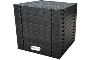 MAXLAND (Pack of 12) Black Plastic Paving Driveway Grid Turf Grass Lawn Path Gravel Protector Drainage Mat