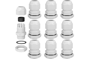 hb-digital Dławik kablowy M16 do kabli o średnicy 5-10 mm, IP68, pyłoszczelny i wodoszczelny, z gumową uszczelką, przeciwnakrętką, listwami zaciskowymi, tulejką zaciskową, izolacją, wprowadzeniem