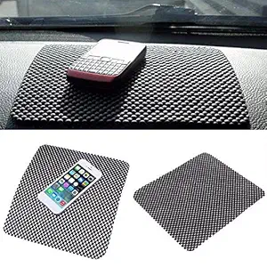 CARIZO Dashboard Anti Slip Mat (Set of 2) Black Compatible for Volkswagen Polo (2010-2015)