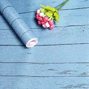 Wolpin Wall Stickers Furniture Wallpaper Wood Grain (45 x 500 cm) Decals Wardrobe, Living Room, Nautical Home Self Adhesive, Nautical Blue