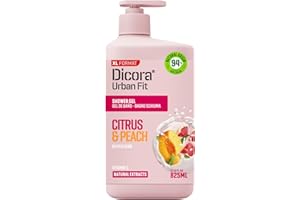 Dicora Urban Fit | Cytrusowy żel pod prysznic i brzoskwinia, odżywczy żel pod prysznic z witaminą C i ekstraktami naturalnymi, rozmiar 825 ml