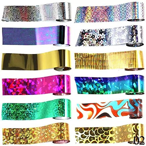 Perfect Summer 12 pcs nail foil card packing 3d nail sticker High quality 02