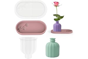 LIAMOSTEE Vase Silicone Mould Epoxy Resin Moulds Flower Vase Silicone Moulds Epoxidharz Silikon Vase Formen zur Herstellung von Stifthaltern, Vasen (Gänseblümchen + Vase)