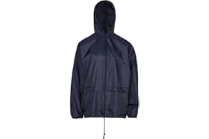 Style It Up Unisex Plain Rain Coat Mac Kagoul Jacket Water Proof Hooded Cagoul Adults Pac UK