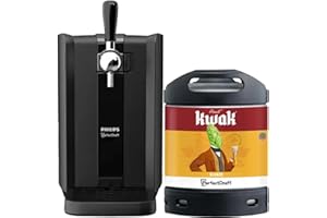 PerfectDraft Black – Pack Tireuse À Bière + 1 Fût Kwak Blonde 6L – Machine Pression À Domicile – Refroidissement À 3°C – 30 Jours Fraîcheur – Indicateurs LED Température – Idée Cadeau Amateur Bière