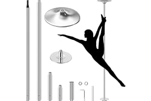 Wiltec Poledance stång Ø 45 mm, proffsig dansstång höjdjusterbar från 2,31-2,74 m, i stål, fristående och portabel fitnesstån