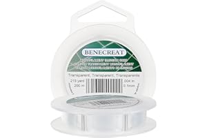 BENECREAT 200m 0.1mm Hilo de Nylón Hilo Transparente de Cuentas y Abalorios para Colgar Adornos y Fabricación de Pulsera Collar Manualidad de Joyería