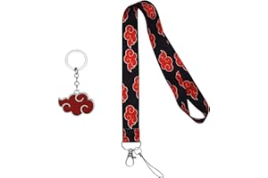 AINIUNIU Porte-clés Anime Keychain, Mini Lanières de Lanière, Anime Courroie de Cou de Lanière, Lanière Porte-Badge pour Voiture Cartes D’IDENTITÉ Téléphone Portable L'école Carte de Bus
