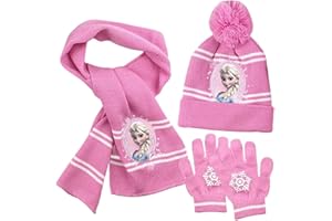 KSOPSDEY M-innie Fro-zen Invernali Sciarpa Set，Cappello con Pompom, Sciarpa tubolare e guanti M-inn-ie Mouse，Set Cappello Guanti e Scaldacollo Invernale Cappellino Bambina，Regali invernali per bambini