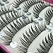 10 Pairs Natural Black Long Cross Thick Eye Lashes Makeup Fake False Eyelashes