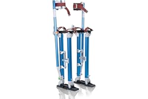 iElyiEsy Drywall Stilts Aluminum Tool Stilt Height Adjustable Lifts Taping Paint Stilt for Sheetrock Painting Finishing Pruning Branches or Cleaning (Blue, 18"-30")