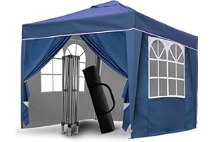 SANHENG Pop Up Gazebo, Pop Up Tent with Weights, Fully Waterproof, All Weather Gazebo ideal for Outdoor Party Camping (3x3m,Blue)
