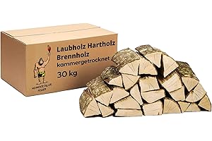 Neandertaler Feuer Brennholz Kaminholz Hartholz – Grillholz 25 cm 30 kg Feuerholz | Holz für Grill Kamin Smoker Ofen | Firewood Anfeuerholz | Holzkamin Laubholz