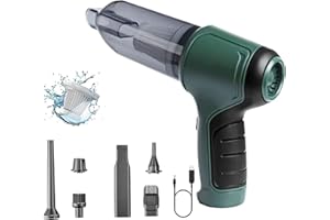 SMART-J Mini Aspirapolvere Portatile per Auto e Casa - Potente Aspirazione 12000 Pa, Motore Brushless, Funzione Aspirazione & Soffiaggio, Leggero (300g), Ricaricabile USB, Filtro HEPA Lavabile
