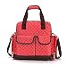 Giwox Maternity Bag 4 Ways in 1 Baby Large Nappy Changing Bags, Dot Stylish Diaper bags Large Capacity Pram Bags for Mums Dads ( Red)