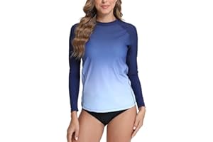 SURFEASY Womens Rash Vest Long Sleeve Ladies Sun Protection Swim Shirt Rash Guard Tops Swimsuit