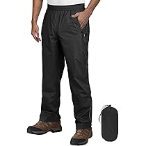 Outdoor Ventures Regenbroek voor heren, fiets, waterdicht, ademend, winddicht, outdoorbroek, wandelbroek, winddicht, lichte trekkingbroek, opvouwbaar, donkergrijs, XL x 32L