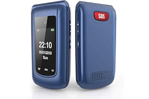 ULEWAY GSM Téléphone Portable Senior Clapet Débloqué avec Grandes Touches,Big Volume Bouton SOS,Stazione di ricarica，2.4" Dual LCD Display，Basique Telephone Mobile pour Personne Agée
