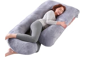 ShowyLive Schwangerschaftskissen Stillkissen XXL Seitenschläferkissen mit Waschbarem Bezug für Schwangere und Jedermann mit Hüft- oder Rückenschmerzen (145x70cm, Grau)