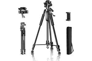 SAEIV Stativ Kamera, Höhe 62 cm - 170 cm, Fotostativ aus Aluminiumlegierung, Handy-Stativ/Kamera-Stativ/Kamerastativ/Tripod Camera/Reisestativ/Dreibein-Stative/Videostativ/Stativ Rollei