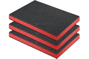 F Fityle 3x Tool Box Foam Insert High Density Shockproof Cuttable Removable Polyethylene Tool Foam Sheets Tool Box Liner Tool Boxes Organiser Inserts for Padding,43.8cmx30cmx2.5cm
