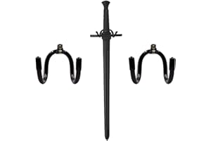 AUXPHOME Soporte ajustable – Organizador de pared de espadas Gancho de almacenamiento de pared para colgar en la pared rack para espada, daga, hacha, llave, etc. – 2/PK – visualización vertical u horizontal