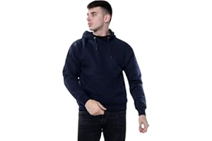 True Face Mens Hoodie Pullover Fleece Classic Hooded Top Plain Ribbed Cuff Long Sleeve Sweatshirt Pull Over Jumper Hoody Top