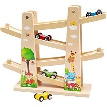 RAMPE ZIGZAG EN Bois Leomark 4 Niveaux Voitures Course Jouet Enfants EUR 22,94 - FR