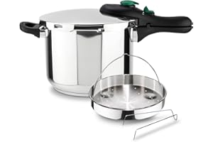 Magefesa DYNAMIC - Set Pentola a Pressione Rapida da 6L + Cestello, Acciaio Inossidabile 18/10, Efficienza Energetica, Per Tutti I Tipi Di Piani Cottura, Induzione