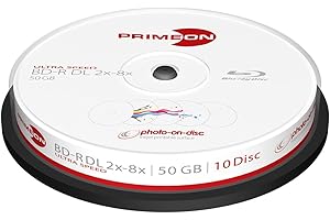 PRIMEON BD-R DL 50GB/2-8x Cakebox (10 Disc) photo-on-disc, Inkjet Full Size Printable Surface
