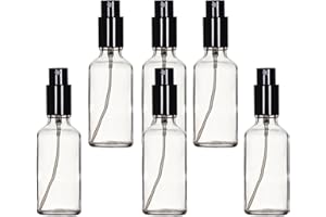 YIZHAO Bottiglie Spray Vetro 50ml, Trasparente Spruzzino Nebulizzatore Piccolo, per Olii Essenziali, Profumo, Pulizia, Cosmetici, Viaggio, Farmacia - 6 Pcs