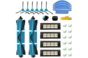 aotengou Kit de accesorios de repuesto para aspiradora robot Cecotec Conga 3090 29 paquetes con 2 cepillos principales y 4 filtros y 6 cepillos laterales y 3 trapeadores y 12 filtros de tanque de agua