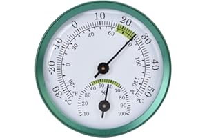 Fockety Termometr Ścienny, Mini Wall Hanging, Nie Wymaga Baterii, Cienka Przezroczysta Tarcza, Higrometr, Duży Ekran, Wyczyść Podziałki, Ściana Wewnętrzna, Zewnętrzny, Kompostowy, Podwórkowy