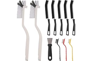 11 Pezzi Spazzola per la pulizia, CTEWRT Kit Spazzola Pulizia Fessure Delle Fessure Con Setole Dure, Spazzola Multifunzionale Per La Pulizia Delle Fessure, Strumenti per la pulizia del