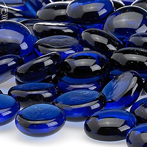 American Fireglass Fire Beads Fireplace Glass and Fire Pit Glass, 10-Pound, Royal Blue
