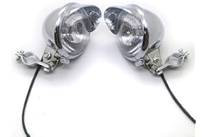 HUIANPEN Additional Headlights Motorcycle Chrome Passing Spot Fog Light With Roll Cage Guard Bar Tube Mount Bracket Clamp (Color : 1)