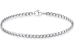 GAMTIC Chaîne Bracelet Homme Gourmette Argent - Chaine Fin Maille Bracelet en Acier Inoxydable, Chaîne Figaro Cubaine Torsadée, Gourmette Ultra Mince