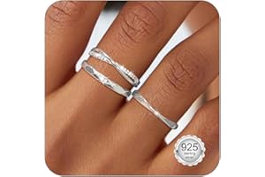 Maynor 3 Stück Ringe Silber 925 Damen Ring Frauen Cubic Zirkonia Verlobungsring Damen Verstellbare Statement Ring Damen Stapelbare Daumenring Fingerring Set Schmuck