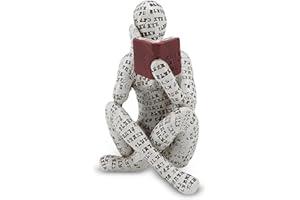 Cyrank Lesende Frau, Figur Deko Für Regal, Kleine Lesende Frauen Geformte Skulptur, Abstrakte Lesefigur, Skulpturen, Innovative Dame, Die Zellstoff Formt, Büro, Studie, Bücherregal-Ornamente