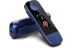 AGPTEK Lettore MP3 Portatile USB da 64 GB con Bluetooth, Lettore Musicale di Tipo C con Clip, chiavetta USB con Radio FM, Registrazione, Supporta Il Collegamento del Cellulare, Blu