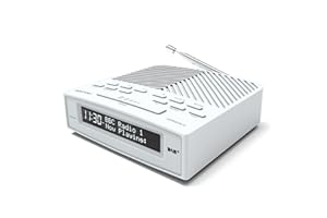 DAB/DAB+ & FM Bedside Digital Radio | Dual Alarms & Sleep Timer | USB Device Charging | Mains Powered | Bluetooth | Perfect for the Bedroom | AZATOM Horizon 2 (White)