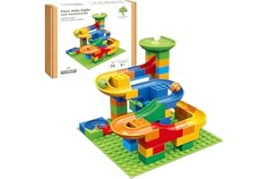 SHERWOOD STORE Pista delle biglie con mattoncini, giochi educativi per bambini da 6 anni - Murble track with building bricks (88 PEZZI)