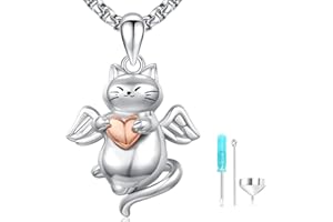 Friggem Einäscherung Schmuck Halskette 925 Sterling Silber Asche Anhänger Damen Asche Gedenken Schmuck, Katzen und Hunde Haustiere, Mama und Papa Family Asche Besondere Geschenk