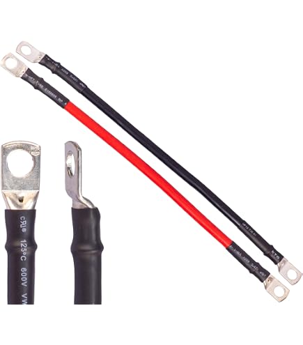 EBROM Batteriekabel 70 Mm² – 130 Cm, Rot/schwarz, Mit M8 Kabelschuhen, Für 12V/24V Bis 207A