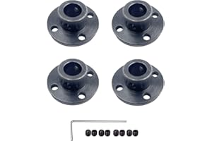 WINWILL 4Pcs Black 10mm Flange Coupling Connector, Rigid Guide Steel Model Coupler Accessory, Shaft Axis Fittings for DIY RC Model Motors
