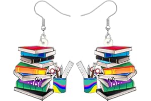 DOWAY Acrylic Cute Cartoon Teacher Earrings Fun Back to School Dangle for Women Gifts Bulk