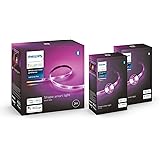 PHILIPS Hue White&Color Ambiance Lightstrip, Kit base Striscia LED Smart da 2m + 2 Ambiance Lightstrip, Striscia LED Smart da