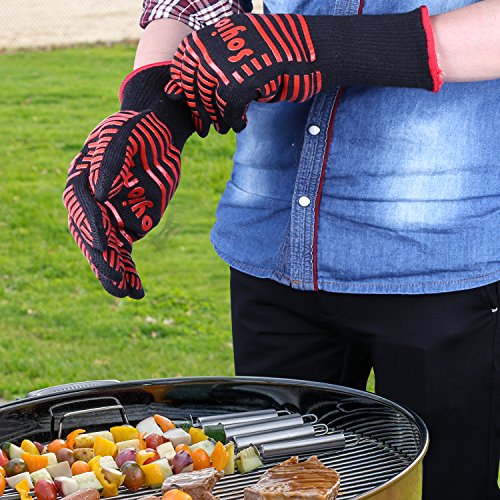 Soyion Premium Ofenhandschuhe (2er Set) bis zu 500 °C – Kühler und angenehmer Schutz vor Hitze – EN407 beglaubigte Grillhandschuhe – Extra lange Topfhandschuhe für extreme Sicherheit - 7