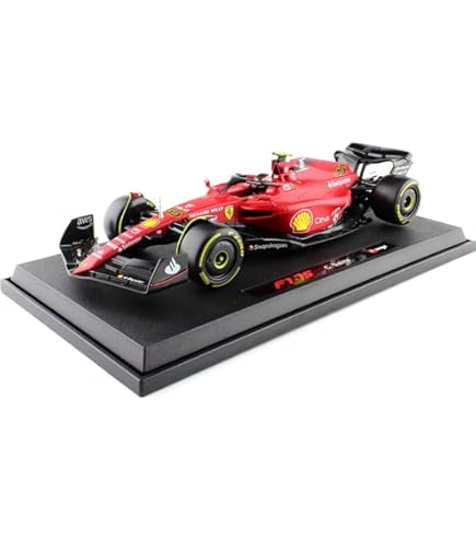 未使用 ブラゴ burago F1-75 1/18 FORMULA RACING Bburago Formuła 1 Ferrari F1-75 SAINZ z hełmem 1:18 Skala